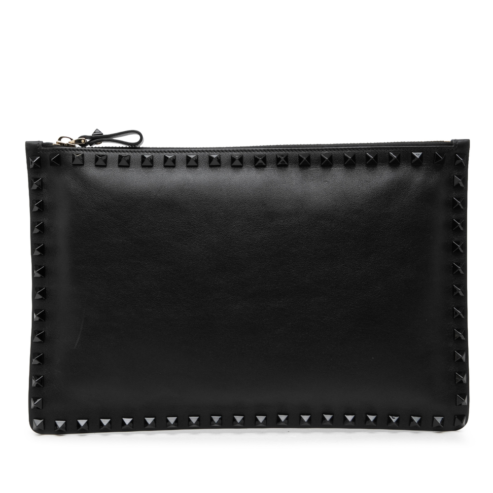 Pre-Loved Valentino Leather Rockstud Clutch